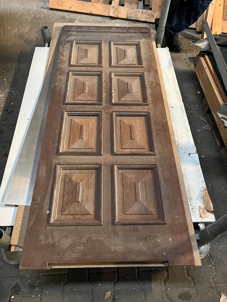 Voordeur hardhout, Doe-het-zelf en Verbouw, Deuren en Horren, Zo goed als nieuw, Buitendeur, 200 tot 215 cm, 80 tot 100 cm, Ophalen