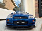 1:18 Nissan Skyline R34 GT-R V-Spec blauw Autoart 77301, Auto, Autoart, Ophalen of Verzenden, Zo goed als nieuw