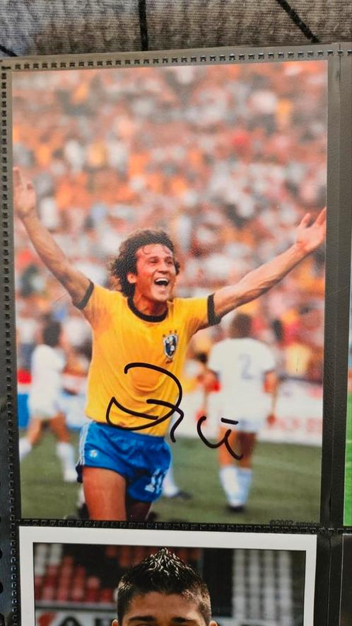 10x15cm foto + originele handtekening Zico Brazilie, Verzamelen, Sportartikelen en Voetbal, Zo goed als nieuw, Feyenoord, Ophalen of Verzenden