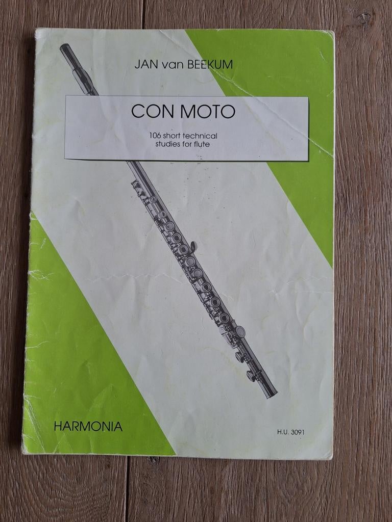 Con Moto - 106 Short Technical Studies for Flute, Gebruikt, Klassiek, Les of Cursus, Dwarsfluit of Piccolo