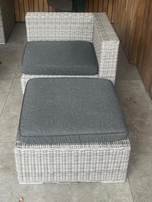 Tuinset, Tuin en Terras, Tuinsets en Loungesets, Gebruikt, Loungeset, Kunststof, 6 zitplaatsen, Bank, Hocker, Stoel, Ophalen