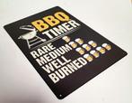 BBQ Timer bier medium well reclamebord van metaal wandbord, Info@deconoord.nl, Deco Noord, Nieuw, Ophalen of Verzenden