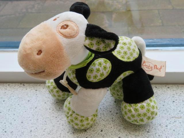 Koe merk Baby Nat Babynat met knisperfolie in voeten, Kinderen en Baby's, Speelgoed | Knuffels en Pluche, Zo goed als nieuw, Koe