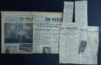 2 krantenbladen/knipsels crash KLM DC-2 “Lijster”1936 (K1074, Verzamelen, Ophalen of Verzenden, Gebruikt, Boek of Tijdschrift
