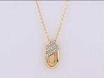14K Gouden Ketting met diamantjes, Nieuw, Ophalen of Verzenden, Met edelsteen, Goud