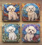 Bichon Glas in Lood onderzetters met houder, Ophalen of Verzenden, Nieuw, Glas of Kopje