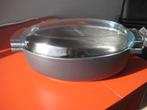 Ovale braadpan met glazen deksel Aluminium 30x9 cm, Huis en Inrichting, Keuken | Potten en Pannen, Koekenpan of Braadpan, Zo goed als nieuw