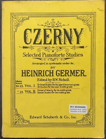 CZERNY Selected Piano Studies Vol.1 Heinrich Germer beschikbaar voor biedingen