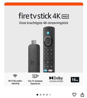 Fire TV Stick 4K Max + Ethernet Adapter beschikbaar voor biedingen