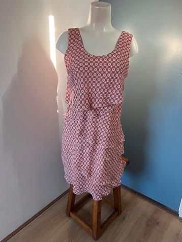 Taifun roze beige stippen laagjes jurk 38 beschikbaar voor biedingen