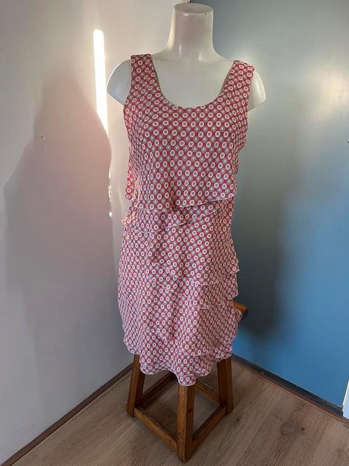 Taifun roze beige stippen laagjes jurk 38, Kleding | Dames, Jurken, Zo goed als nieuw, Maat 38/40 (M), Roze, Knielengte, Ophalen of Verzenden