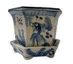 Blauw-witte jardinière met goudvissen – China, 20e eeuw, Antiek en Kunst, Ophalen of Verzenden