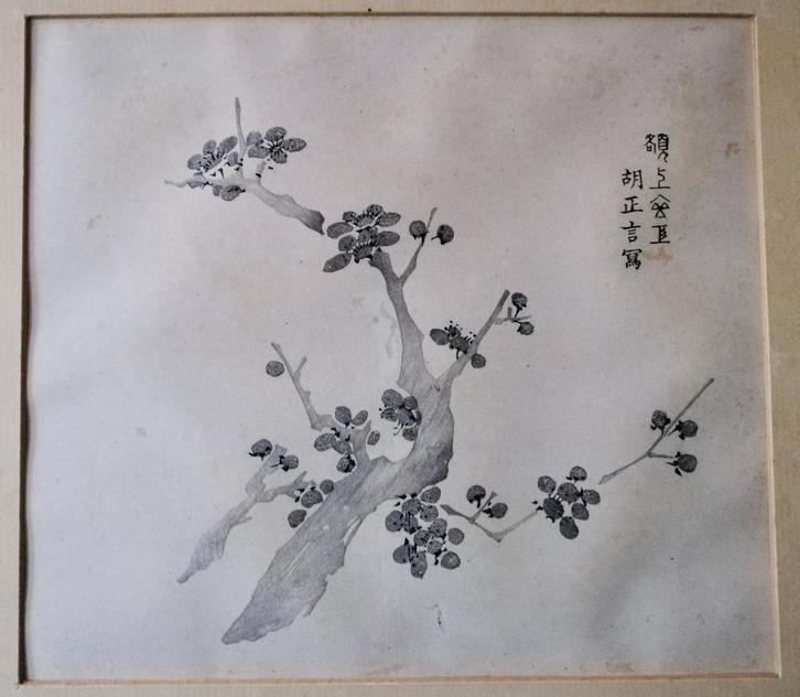 Japanse houtsnede bloesemtak, Antiek en Kunst, Kunst | Etsen en Gravures, Ophalen of Verzenden