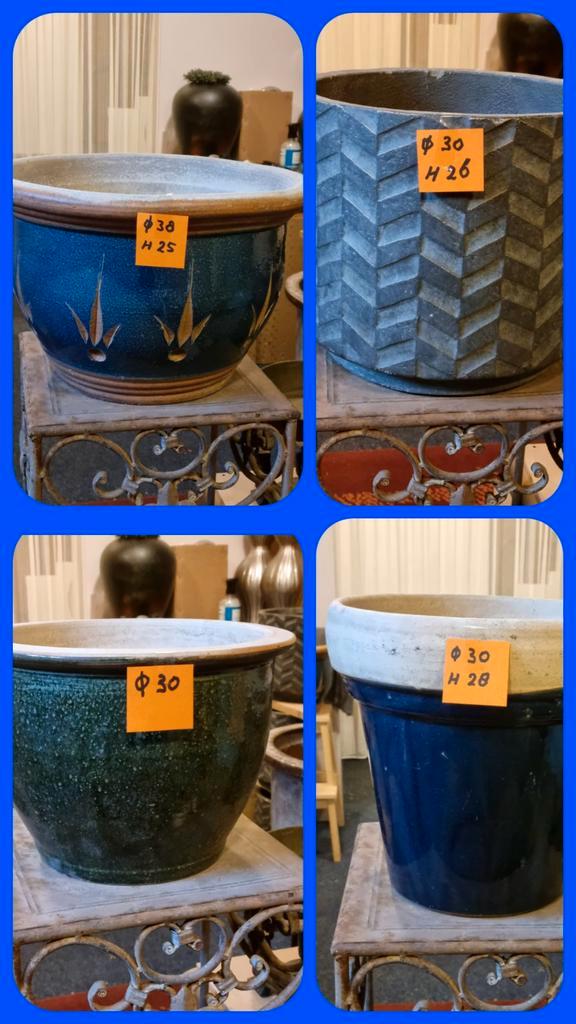 🎯   4 verschillende   bloempotten                vanaf :, Tuin en Terras, Bloempotten, Zo goed als nieuw, Steen, Balkon, Tuin