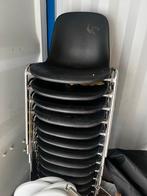 16 Zwarte Stapelstoelen - Ideaal voor Evenementen!, Ophalen, Kunststof, Gebruikt, Zwart