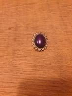 Vintage Paarse Broche, Overige materialen, Gebruikt, Paars, Ophalen of Verzenden