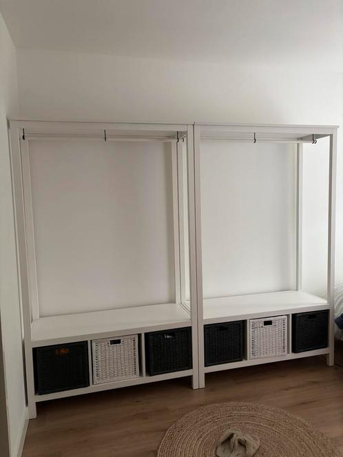 Witte open kledingkast (Hemnes IKEA), Huis en Inrichting, Kasten | Kledingkasten, Gebruikt, 150 tot 200 cm, 100 tot 150 cm, 25 tot 50 cm
