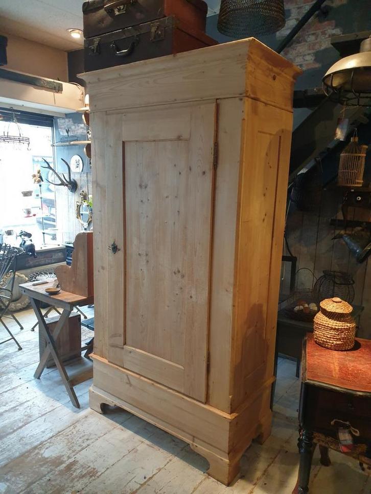 super mooie strakke oude grenen kast, Antiek en Kunst, Antiek | Meubels | Kasten, Ophalen of Verzenden