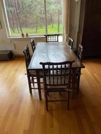 Frans Eiken tafel met Engels eiken stoelen, Ophalen
