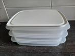 3 Stapelbare vlees ware schaaltjes Tupperware, Verzenden, Zo goed als nieuw, Wit, Overige typen
