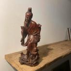 Oud chinees houtsnijwerk beeld, Antiek en Kunst, Kunst | Beelden en Houtsnijwerken, Ophalen of Verzenden