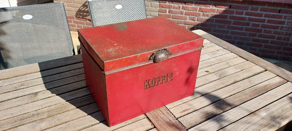 Groot Koffie Blik - Koffie Kist, Ophalen of Verzenden, Gebruikt, Koffie