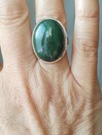 925 zilveren ring met natuurlijke Groene Toermalijn steen, Nieuw, Groen, 18 tot 19, Met edelsteen
