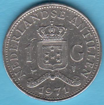 Nederlandse Antillen 1 gulden 1971 Juliana in munthouder beschikbaar voor biedingen