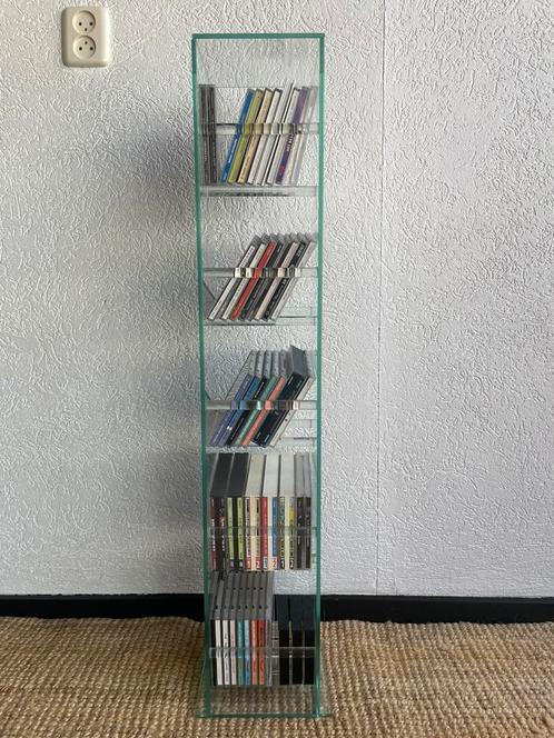 Stijlvol CD zuil glas, Huis en Inrichting, Woonaccessoires | Cd- en Dvd-rekken, Cd's, Glas, Ophalen of Verzenden