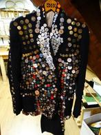 Zwart vintage Jasje + Gilet vol met knopen uniek Carnaval, Ophalen of Verzenden, Gedragen, Zwart, Jasje