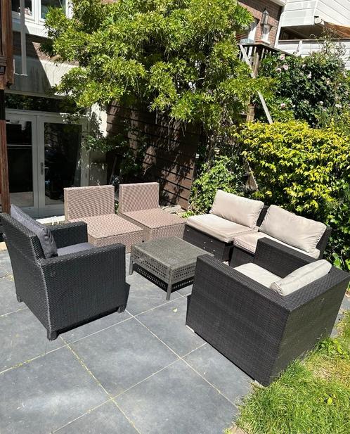 Tuinmeubelen 6 tuinstoelen, een tafel, tuinkussens, Tuin en Terras, Tuinsets en Loungesets, Gebruikt, Ophalen