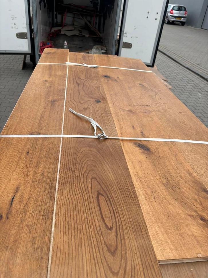 85 m2 eiken multivloer . 19 cm breed. 15 mm dik toplaag 4 mm, Doe-het-zelf en Verbouw, Vloerdelen en Plavuizen, Gebruikt, Vloerdelen of -planken