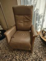 Prominent relax fauteuils. Taupe leer., Huis en Inrichting, Fauteuils, Ophalen, Minder dan 75 cm, Leer, Zo goed als nieuw