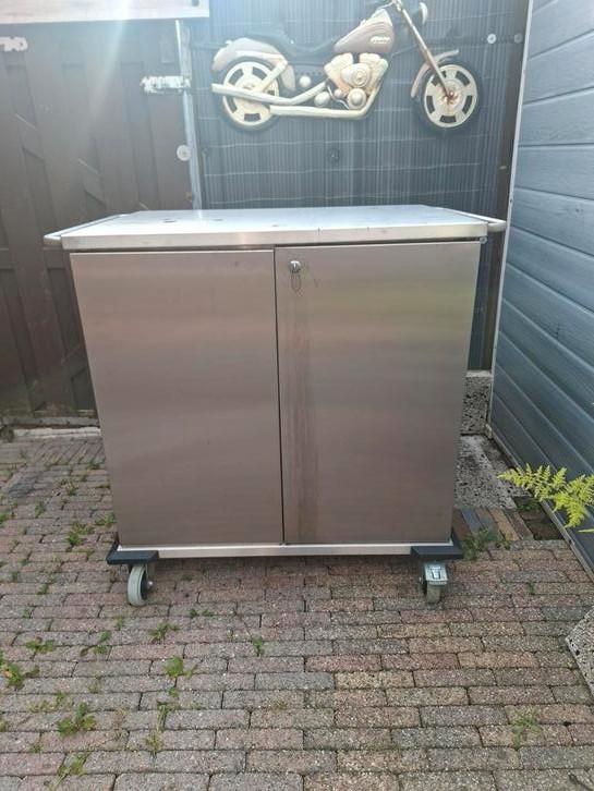 RVS horeca verrijdbare kast dubbelzijdig zgan xl model, Huis en Inrichting, Kasten | Boekenkasten, Zo goed als nieuw, 50 tot 100 cm
