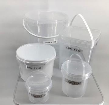 Emmers.Nieuw.Maat: 0.5,1,2,4,6,10 ltr.Bakjes: 2,4,6 liter. beschikbaar voor biedingen