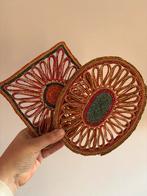Retro raffia onderzetters pan, Huis en Inrichting, Woonaccessoires | Onderzetters, *, Verzenden, *, *