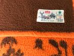 Aabe retro deken dekentje oranje bruin  eendjes 1,30x 1,67, Ophalen of Verzenden, Huis en Inrichting