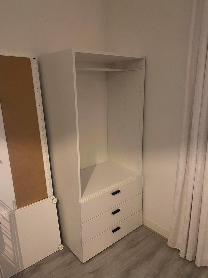 Witte IKEA kledingkast combinatie (PLATSA), Huis en Inrichting, Kasten | Kledingkasten, Gebruikt, 150 tot 200 cm, 50 tot 100 cm