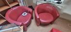 rood leren stoelen T.E.A.B., Ophalen, Gebruikt, 75 tot 100 cm