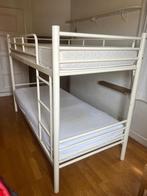 Stapelbed Metaal Wit (met matrassen), Ophalen, 210 cm, Tweepersoons, Minder dan 160 cm
