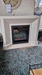 Elektrische haard Faber met schouw en natuursteen topfinish, Ophalen, Zo goed als nieuw, Vrijstaande haard, Elektrische haard