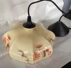 1930 Art Deco lamp,hanglamp opaal glas,diam 25cm. Puntgaaf., Antiek en Kunst, Ophalen