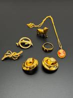 Vintage sieraden lot 3 goud teint, Sieraden, Tassen en Uiterlijk, Antieke sieraden, Verzenden
