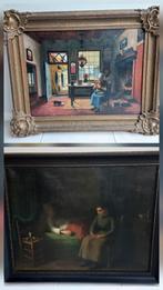 2 oude schilderijen gesigneerd Johannes Jan Theuns 1877-1961, Antiek en Kunst, Ophalen of Verzenden