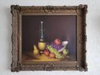 Olieverfschilderij Stilleven fruit en wijn door W. v. Dam, Antiek en Kunst, Kunst | Schilderijen | Klassiek, Ophalen of Verzenden