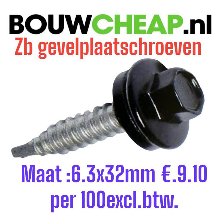 Kleurkopschroeven voor damwandbeplating., Doe-het-zelf en Verbouw, IJzerwaren en Bevestigingsmiddelen, Nieuw, Schroeven, Minder dan 50 mm