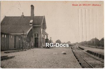 Ansichtkaart - Briefkaart Trein Station Exloo 1910 beschikbaar voor biedingen