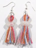 oorbellen handgemaakt  met kleurige franje, Marktplaats@koningsieraden.nl, Overige materialen, Hangers, Overige kleuren