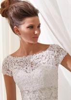 Trouwjurk met korte mouwtjes maat 38/40, Ophalen of Verzenden, Zo goed als nieuw, Wit, Trouwjurk