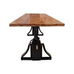 Industriele houten verstelbare (sta) tafel 220x100cm, Huis en Inrichting, Tafels | Eettafels, Nieuw